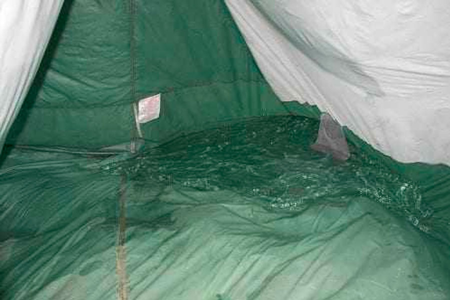 Water Damage in Tent