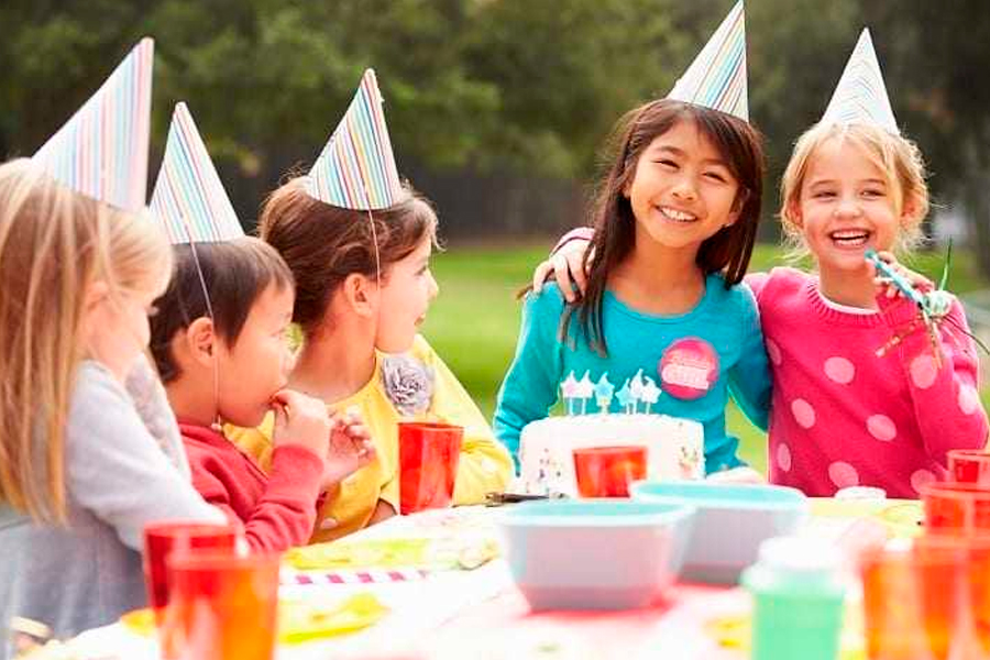 Group Of Childen On Birthday Party