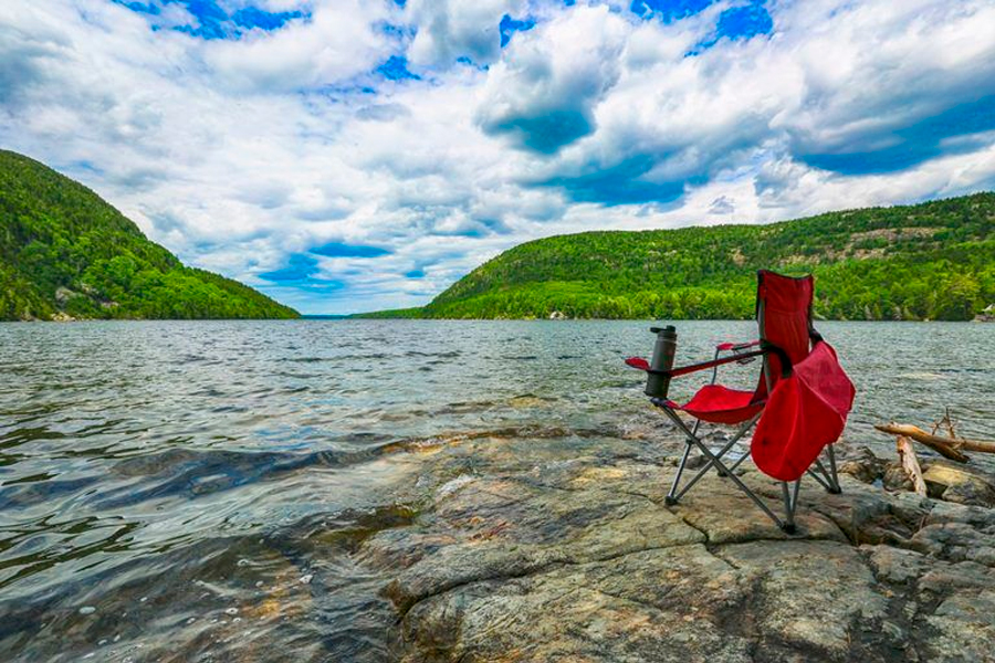 how to clean a camp chair by the lake