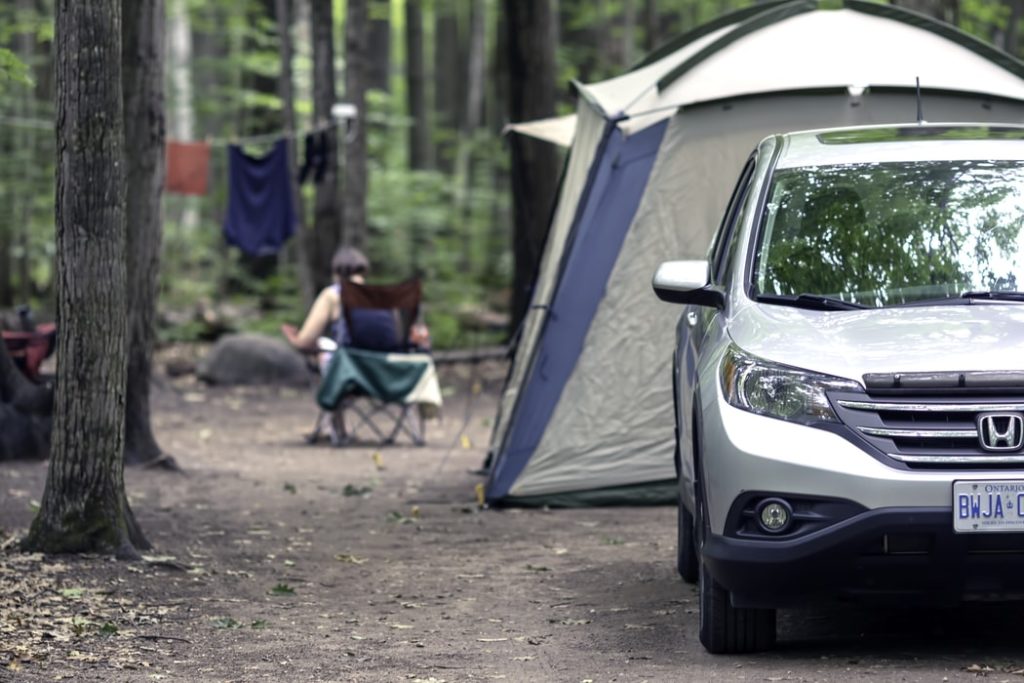 Drinking Coffee while Car Camping