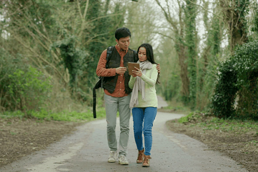 Couple Walking In Nature