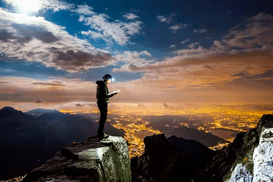 Man Standing On Rocks