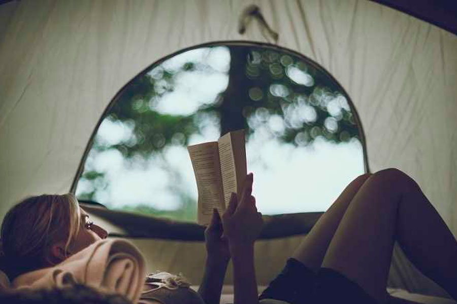 Reading in Tent