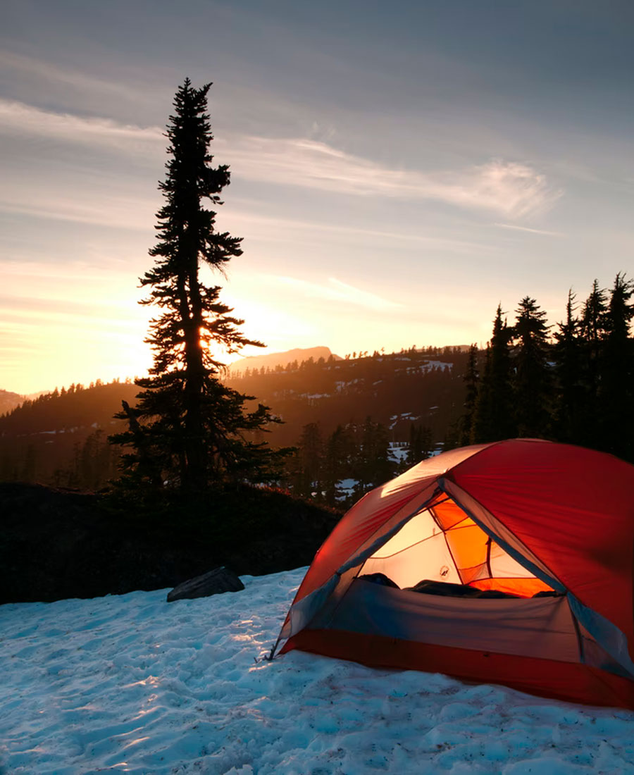 tent in snow