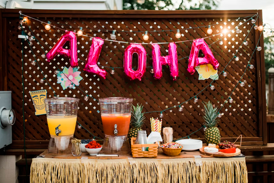 aloha party sign