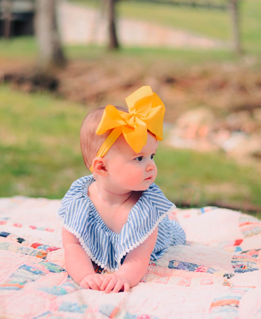 baby on quilt