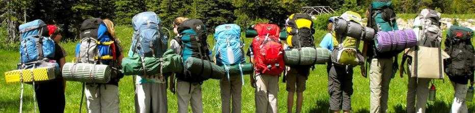 Campers with backpacks on their backs