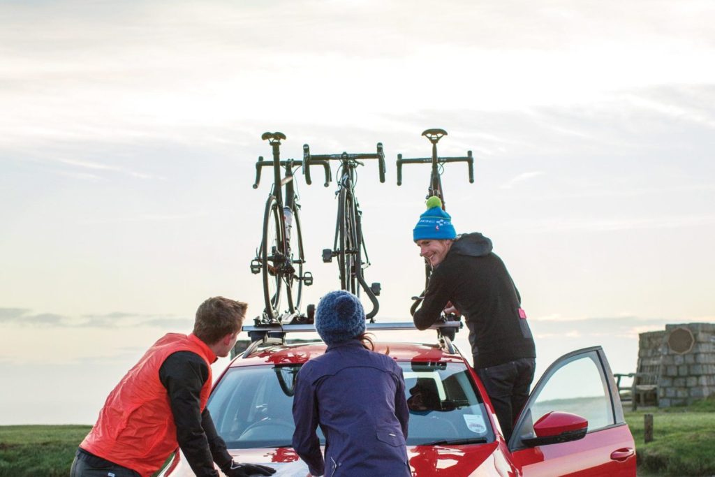 Biking on car