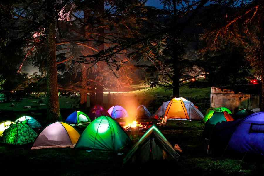 educational camping in tents