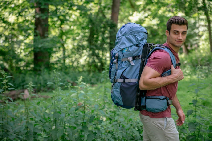 man with backpack