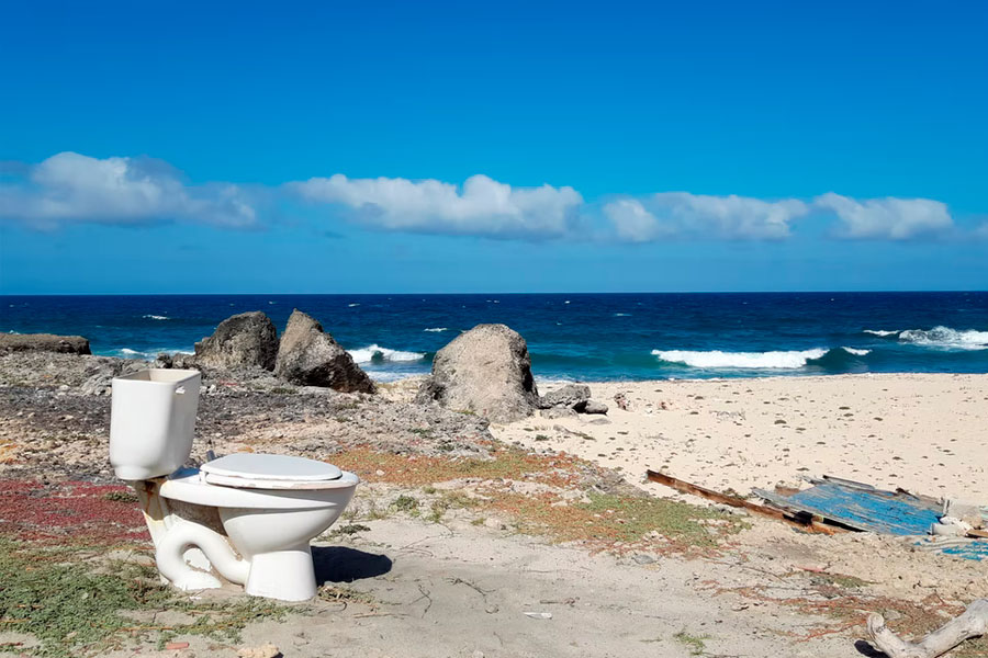 toilet near sea