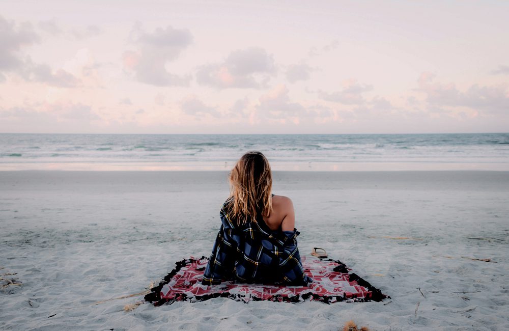 girl relaxing on a beach