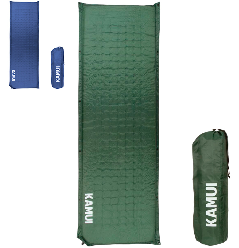 KAMUI Self-inflating Sleeping Pad Green with Blue variation-white background