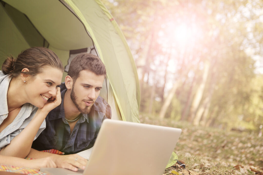 couple in a tent