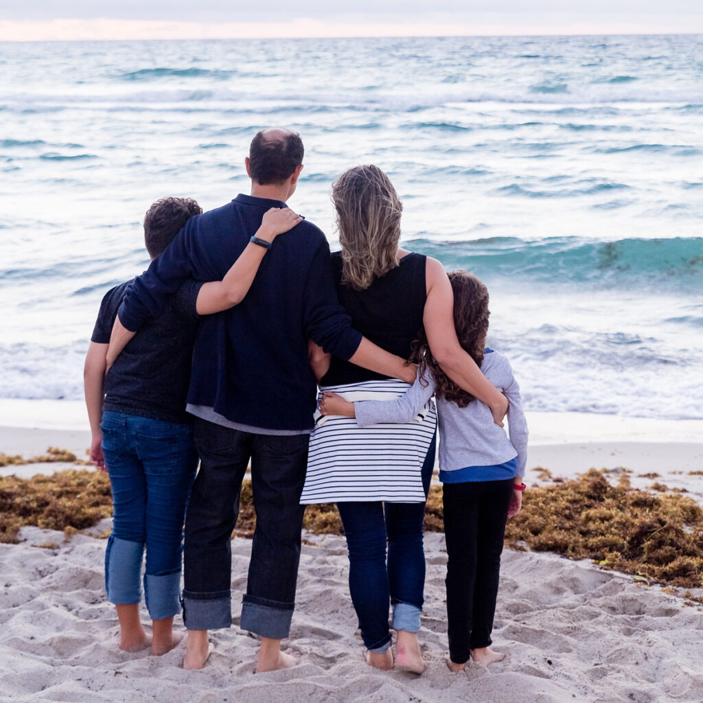 Family outing on a beach