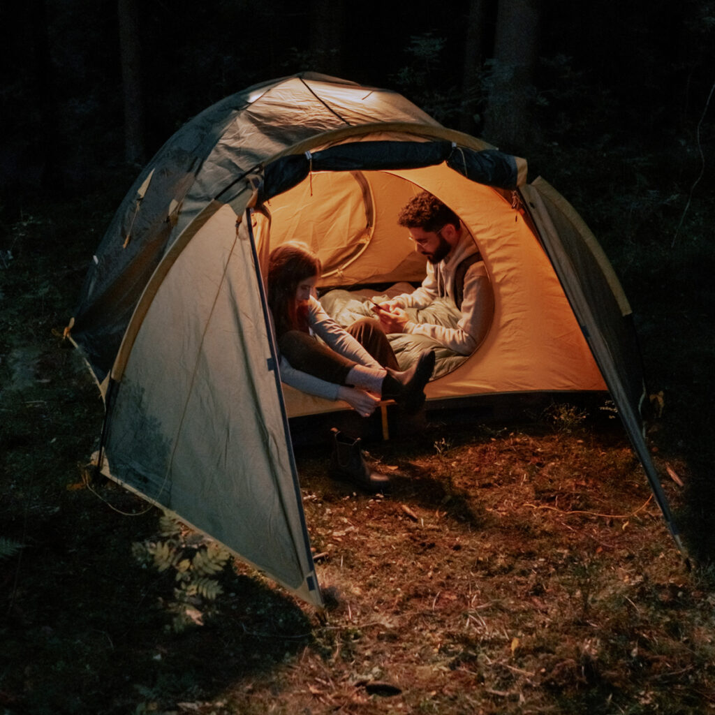 Prepping for Sleep in a Tent