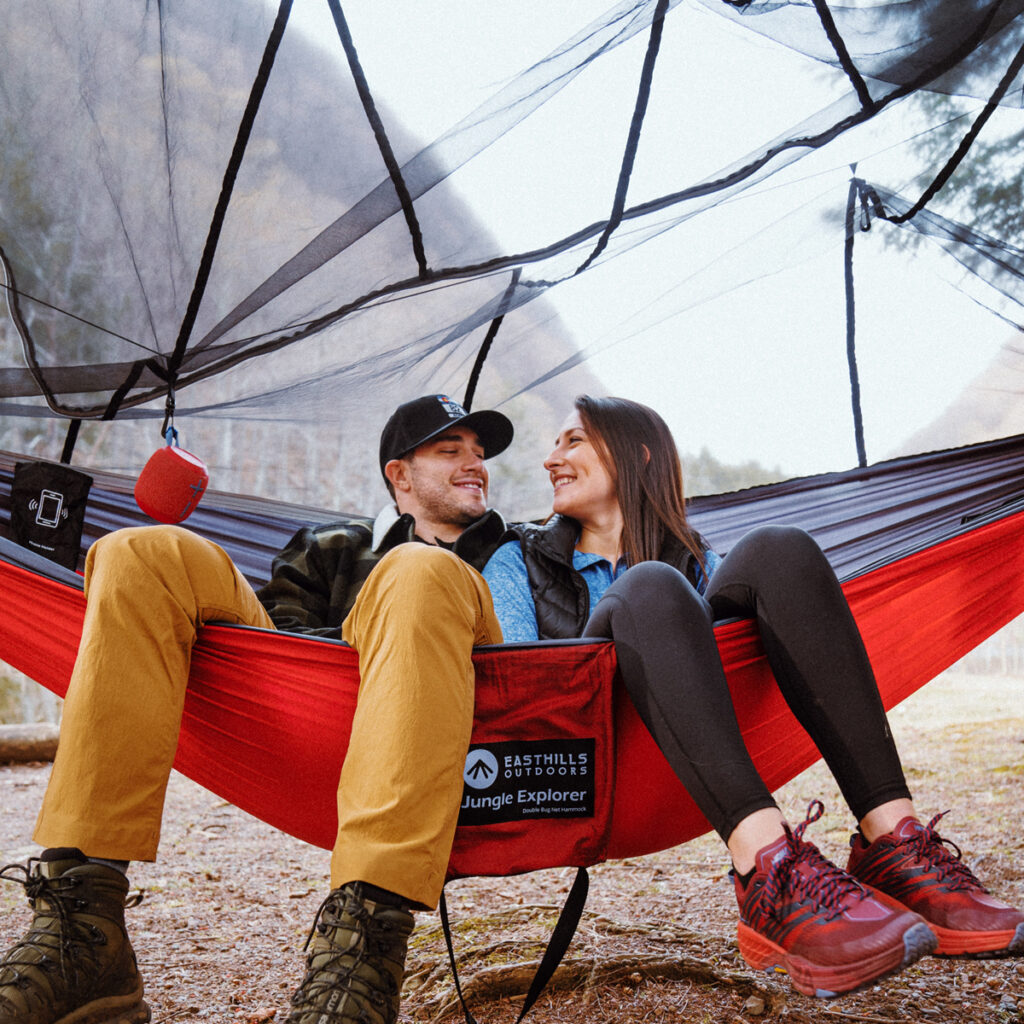 A couple while hammocking