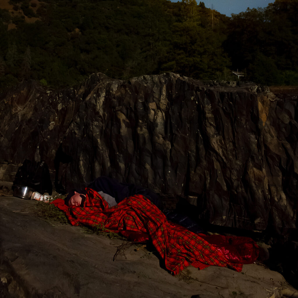 Sleeping outdoors without a tent