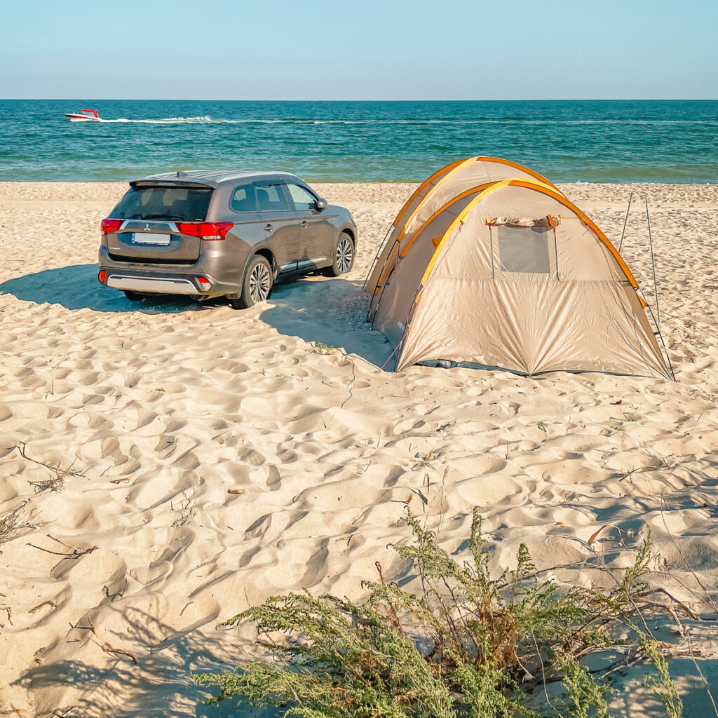 camping on the beach