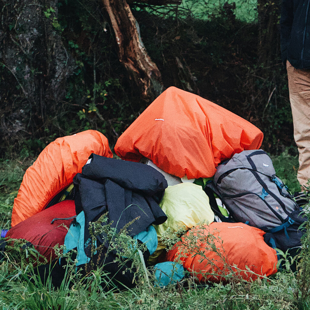 A pile of camping gear