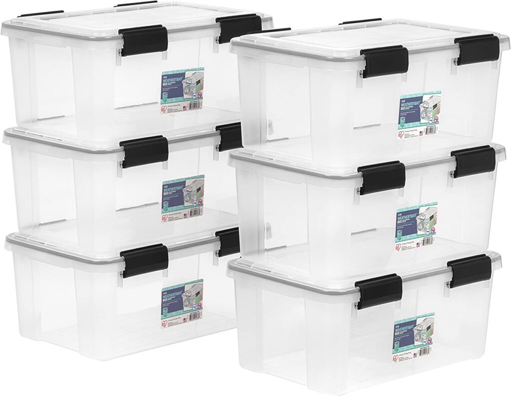 Clear storage bins