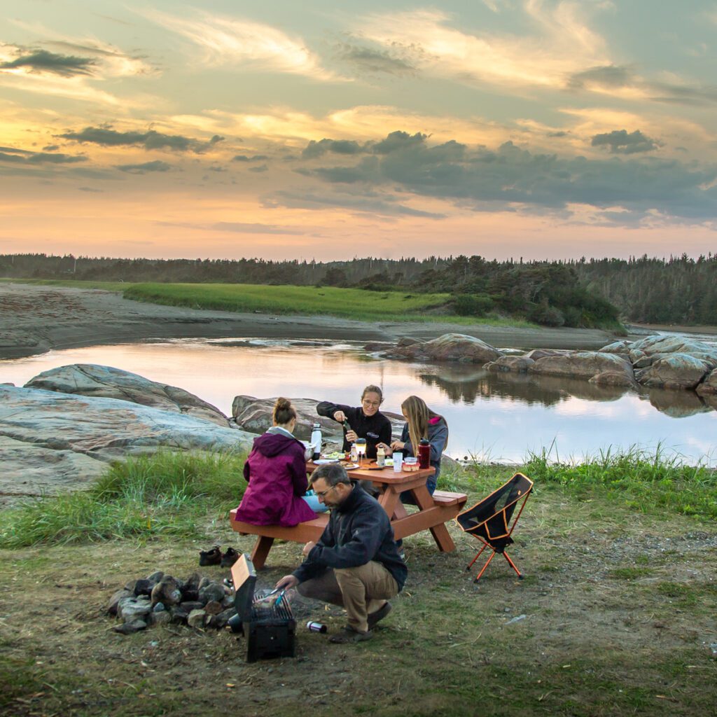 Camping beside a lake