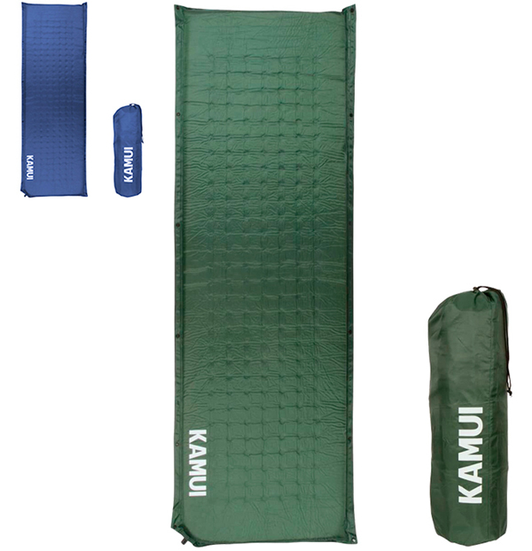 KAMUI-Self-inflating-Sleeping-Pad-Green-with-Blue-variation
