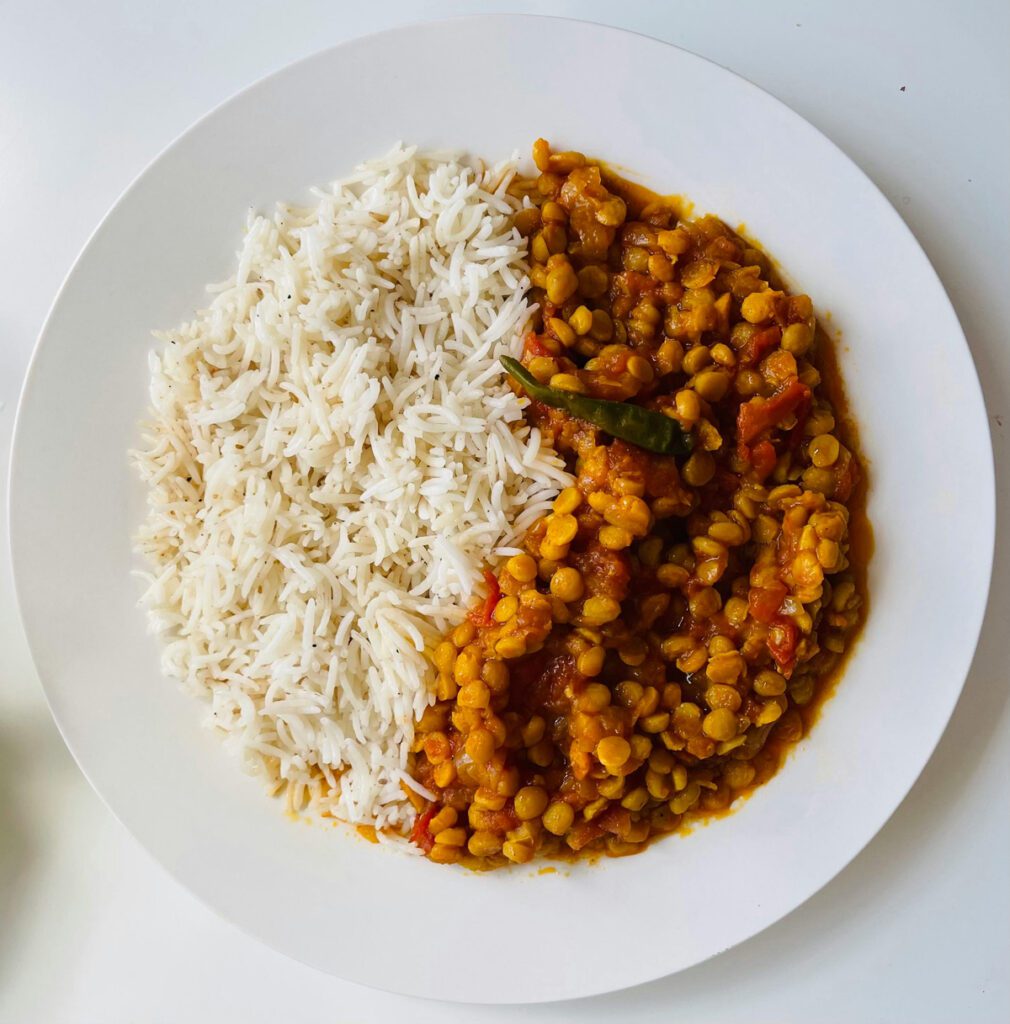 rice and beans dish on a plate